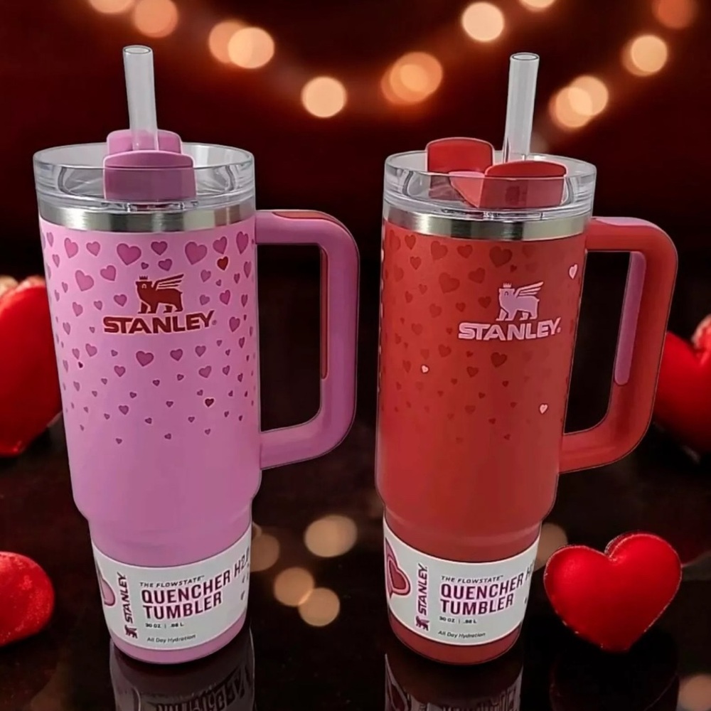 Stanley 2025 Valentines Day 40 OZ Tumbler - Ruby Hearts & Sweet Hearts Set ❤️💖